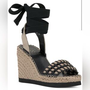 New Vince Camuto Brisshel Ankle-Tie Espadrille Platform Wedge Sandal